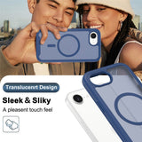 iPhone 17e / 16e EIDERWOOD Matte Hybrid Case with Screen Protector Frame - Blue