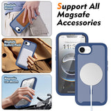 iPhone 17e / 16e EIDERWOOD Matte Hybrid Case with Screen Protector Frame - Blue