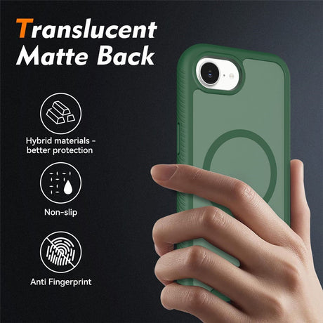 iPhone 17e / 16e EIDERWOOD Matte Hybrid Case with Screen Protector Frame - Green