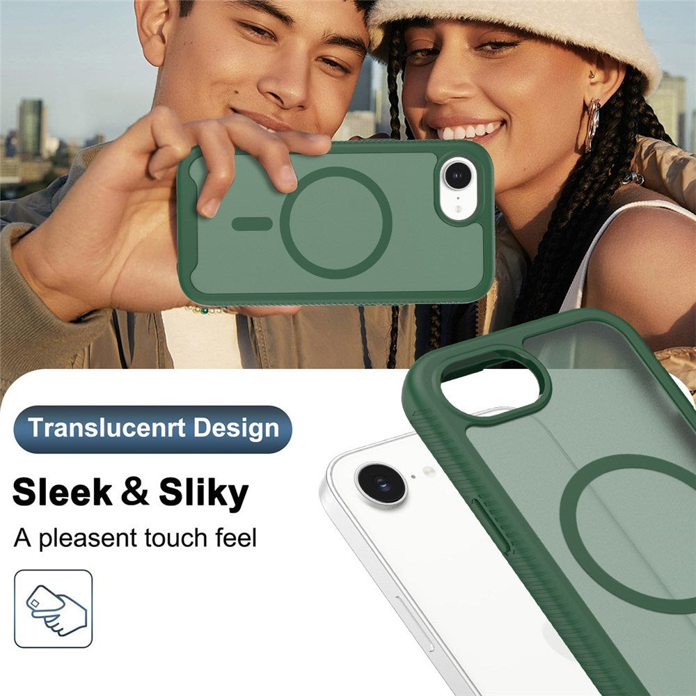 iPhone 17e / 16e EIDERWOOD Matte Hybrid Case with Screen Protector Frame - Green