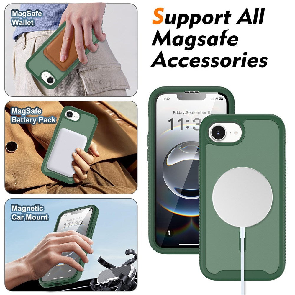 iPhone 17e / 16e EIDERWOOD Matte Hybrid Case with Screen Protector Frame - Green