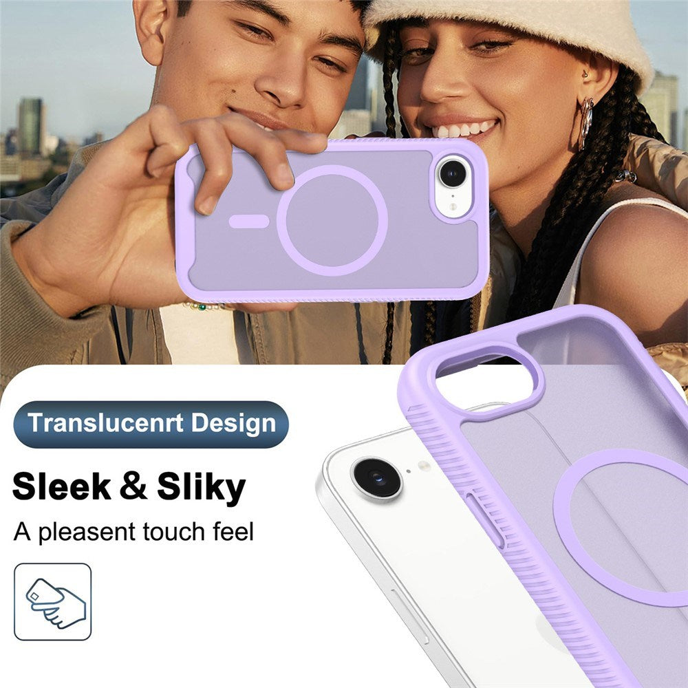 iPhone 17e / 16e EIDERWOOD Matte Hybrid Case with Screen Protector Frame - Purple