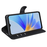 OPPO A17 EIDERWOOD Faux Leather Flip Case with Card Holder & Stand Function - Black