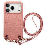iPhone 17 Pro EIDERWOOD Faux Leather Back Case with Strap - Pink