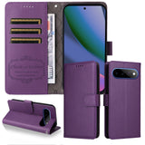 EIDERWOOD Google Pixel 11 Pro XL Flip Case - Card Holder & Wrist Strap - Purple
