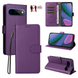 EIDERWOOD Google Pixel 11 Pro XL Flip Case - Card Holder & Wrist Strap - Purple