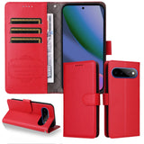 EIDERWOOD Google Pixel 11 Pro XL Flip Case - Card Holder & Wrist Strap - Red