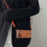 iPhone 17 Pro EIDERWOOD Case with Stand Function & Shoulder / Wrist Strap - MagSafe Compatible - Orange