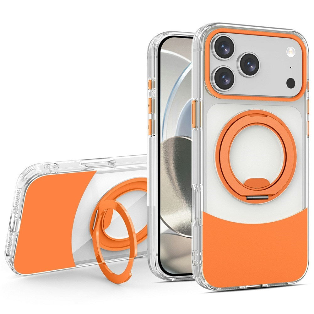 iPhone 17 Pro Max EIDERWOOD Hybrid Case with Stand Function - MagSafe Compatible - Transparent / Orange