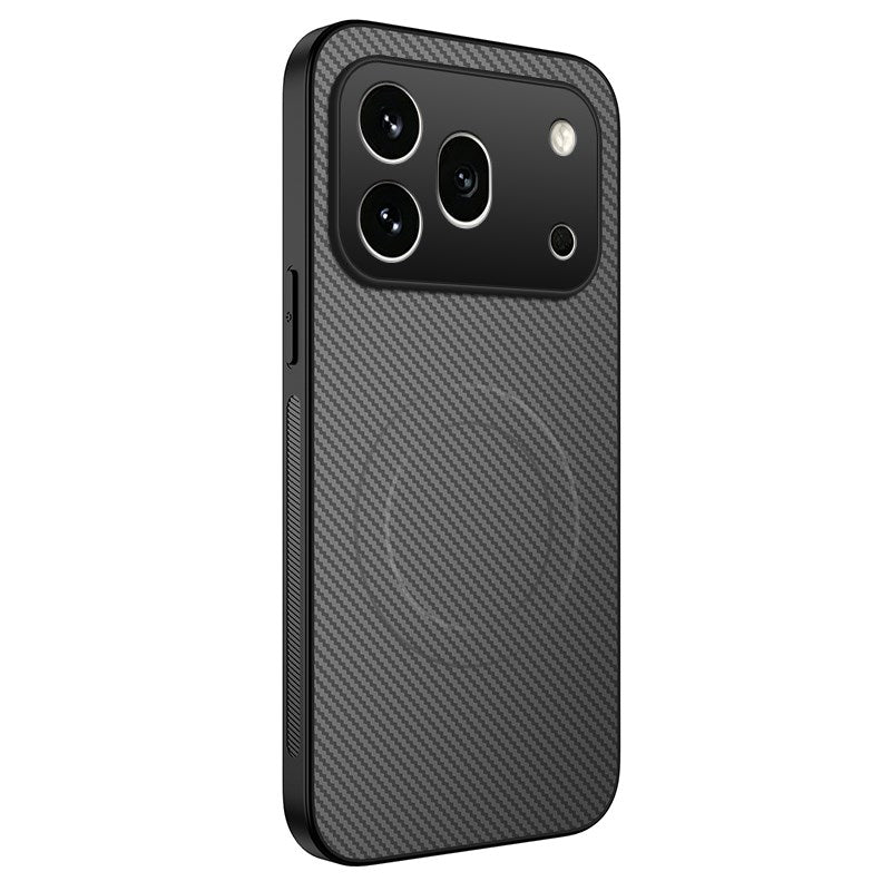 Honor 600 Pro WANLONFENG Case with Carbon Texture - MagSafe Kompatibel - Grey