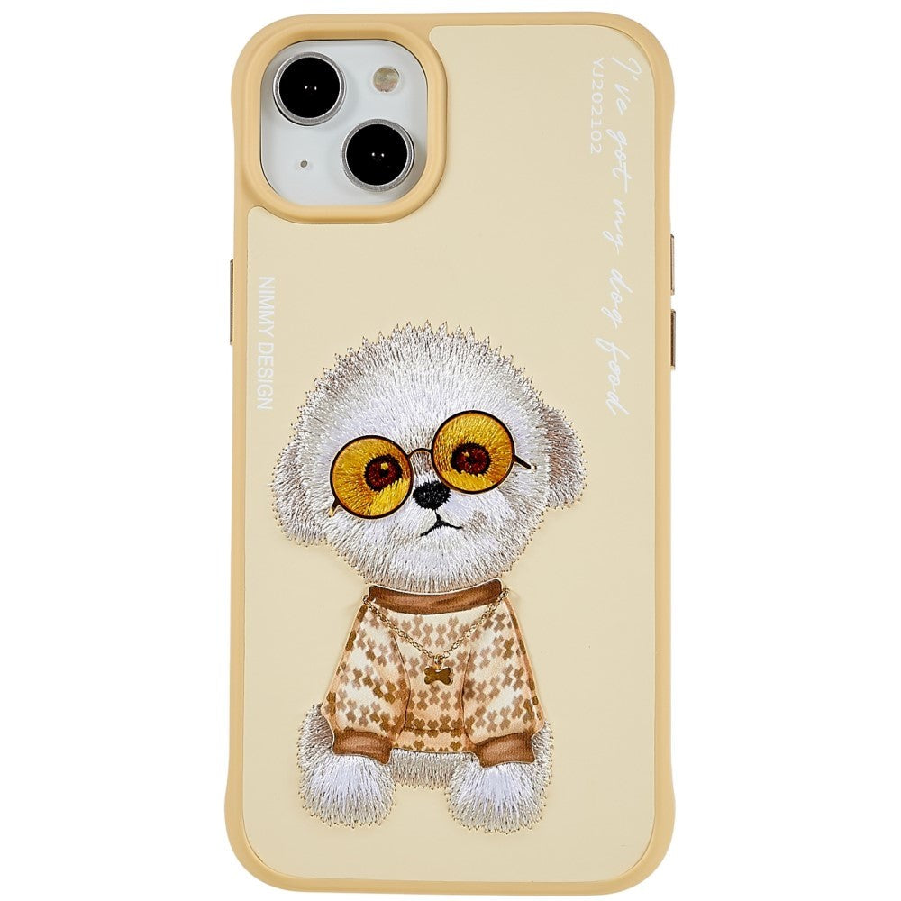 iPhone 14 Plus Plastic Hybrid Case with Motif - Teddy Bear Dog