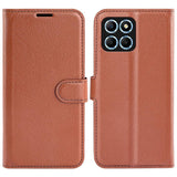 EIDERWOOD Honor X8 (5G) Faux Leather Flip Case with Cardholder & Stand Function - Brown