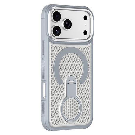 iPhone 17 Pro EIDERWOOD Hybrid Case with Heat Dissipation & 360° Rotating Kickstand - MagSafe Compatible - White