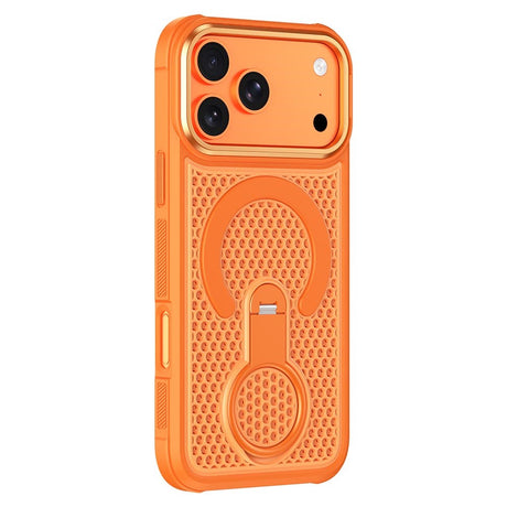 iPhone 17 Pro Max EIDERWOOD Hybrid Case with Heat Dissipation & 360° Rotating Kickstand - MagSafe Compatible - Orange