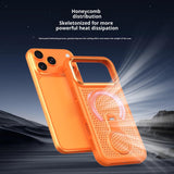 iPhone 17 Pro Max EIDERWOOD Hybrid Case with Heat Dissipation & 360° Rotating Kickstand - MagSafe Compatible - Orange
