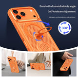 iPhone 17 Pro Max EIDERWOOD Hybrid Case with Heat Dissipation & 360° Rotating Kickstand - MagSafe Compatible - Orange