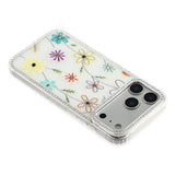 iPhone 17 Pro Max EIDERWOOD Hybrid Case with Rhinestone & Floral Design - White / Multicolor Flowers