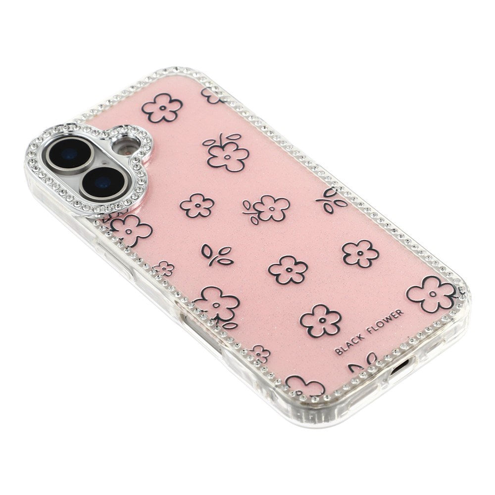 iPhone 17 EIDERWOOD Hybrid Case with Rhinestone & Floral Design - Pink / Flowers