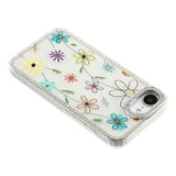 iPhone 17e / 16e EIDERWOOD Hybrid Case with Rhinestone & Floral Design - White / Multicolored Flowers