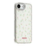 iPhone 17e / 16e EIDERWOOD Hybrid Case with Rhinestone & Floral Design - White / Spring Flowers