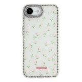 iPhone 17e / 16e EIDERWOOD Hybrid Case with Rhinestone & Floral Design - White / Spring Flowers