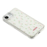 iPhone 17e / 16e EIDERWOOD Hybrid Case with Rhinestone & Floral Design - White / Spring Flowers