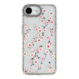 iPhone 17e / 16e EIDERWOOD Hybrid Case with Rhinestone & Floral Design - Transparent / Cherry Blossoms