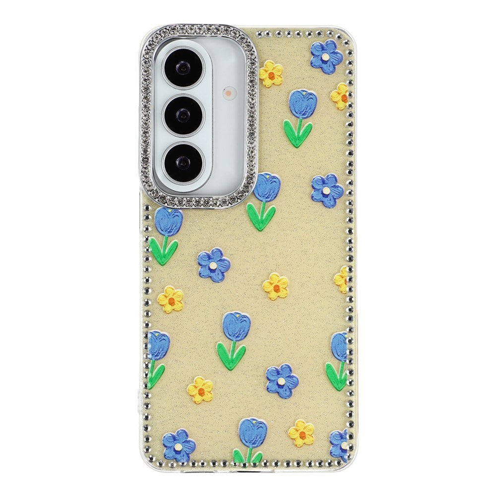 Samsung Galaxy S26 EIDERWOOD Hybrid Case with Rhinestone & Floral Design - Yellow / Tulips