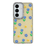Samsung Galaxy S26 EIDERWOOD Hybrid Case with Rhinestone & Floral Design - Yellow / Tulips