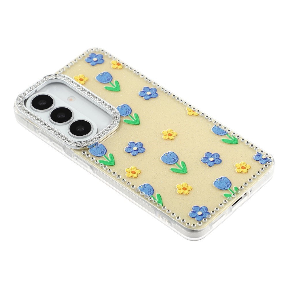 Samsung Galaxy S26 EIDERWOOD Hybrid Case with Rhinestone & Floral Design - Yellow / Tulips