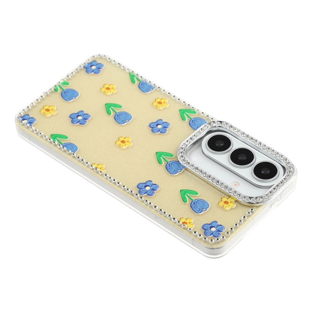 Samsung Galaxy S26 EIDERWOOD Hybrid Case with Rhinestone & Floral Design - Yellow / Tulips