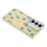 Samsung Galaxy S26 EIDERWOOD Hybrid Case with Rhinestone & Floral Design - Yellow / Tulips
