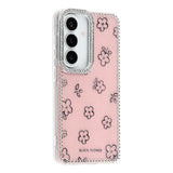 Samsung Galaxy S26 EIDERWOOD Hybrid Case with Rhinestone & Floral Design - Pink / Flowers