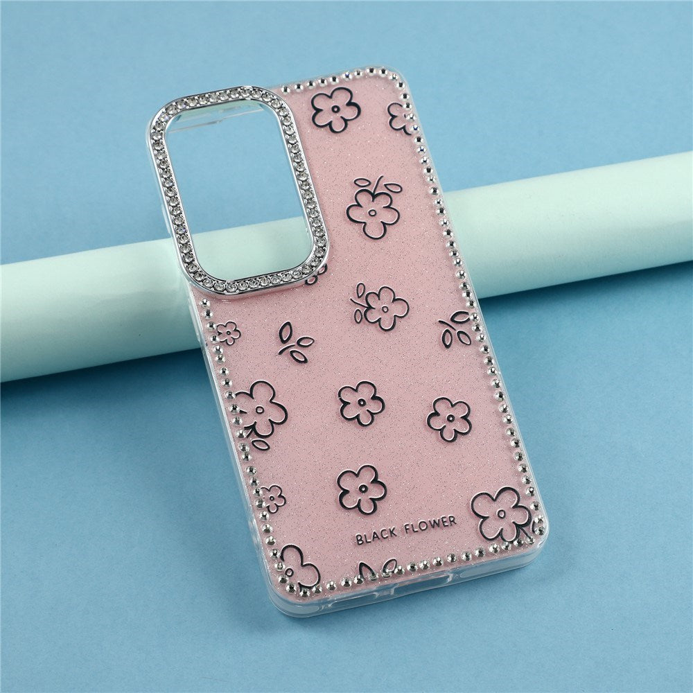 Samsung Galaxy S26 EIDERWOOD Hybrid Case with Rhinestone & Floral Design - Pink / Flowers