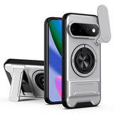Google Pixel 11 / 11 Pro EIDERWOOD Hybrid Tough Case with Kickstand & Cam Slider - MagSafe Compatible - Silver