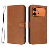 Honor 600 / 600 Pro EIDERWOOD Faux Leather Flip Case with Strap - Brown