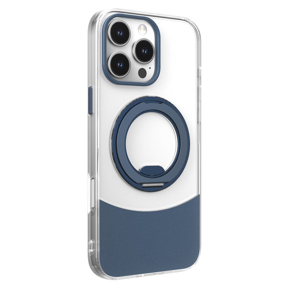 iPhone 15 EIDERWOOD Hybrid Case with Stand Function - MagSafe Compatible - Transparent / Blue