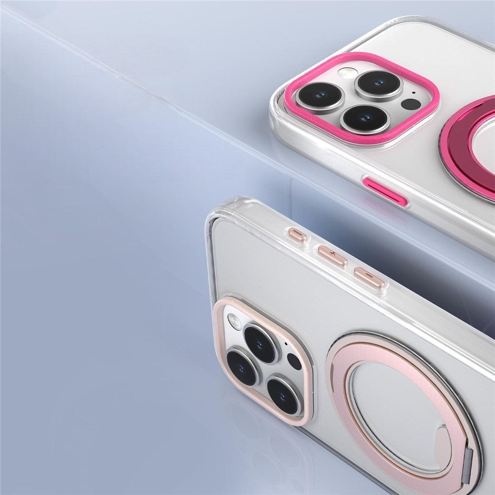 iPhone 16 EIDERWOOD Hybrid Case with Stand Function - MagSafe Compatible - Transparent / Orange