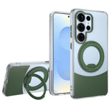 Samsung Galaxy S26 EIDERWOOD Hybrid Case with Stand Function - MagSafe Compatible - Transparent / Green