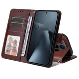 Xiaomi 17T EIDERWOOD Faux Leather Flip Case with Strap - Brown