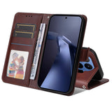 Xiaomi 17T Pro EIDERWOOD Faux Leather Flip Case with Strap - Brown