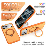 iPhone 18 Pro / 17 Pro EIDERWOOD Hybrid Plastic Case w. Rotating Kickstand - MagSafe Compatible - Orange