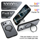iPhone 18 Pro / 17 Pro EIDERWOOD Hybrid Plastic Case w. Rotating Kickstand - MagSafe Compatible - Black