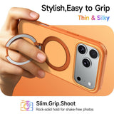 iPhone 18 Pro Max / 17 Pro Max EIDERWOOD Hybrid Plastic Case w. Rotating Kickstand - MagSafe Compatible - Orange