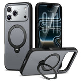 iPhone 18 Pro Max / 17 Pro Max EIDERWOOD Hybrid Plastic Case w. Rotating Kickstand - MagSafe Compatible - Black