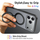 iPhone 18 Pro Max / 17 Pro Max EIDERWOOD Hybrid Plastic Case w. Rotating Kickstand - MagSafe Compatible - Black