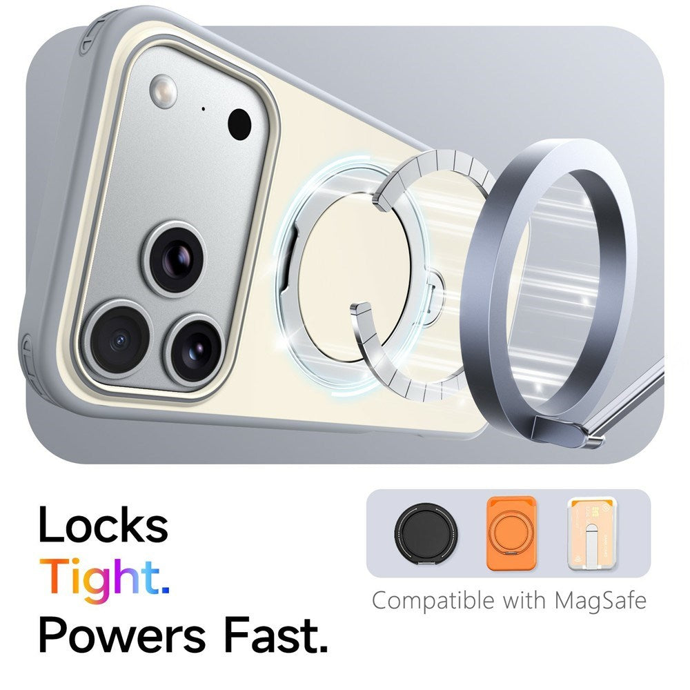 iPhone 18 Pro Max / 17 Pro Max EIDERWOOD Hybrid Plastic Case w. Rotating Kickstand - MagSafe Compatible - White