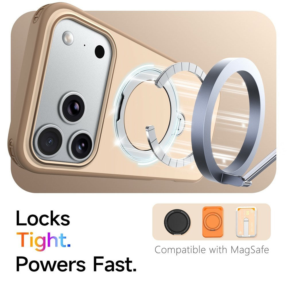 iPhone 18 Pro Max / 17 Pro Max EIDERWOOD Hybrid Plastic Case w. Rotating Kickstand - MagSafe Compatible - Beige