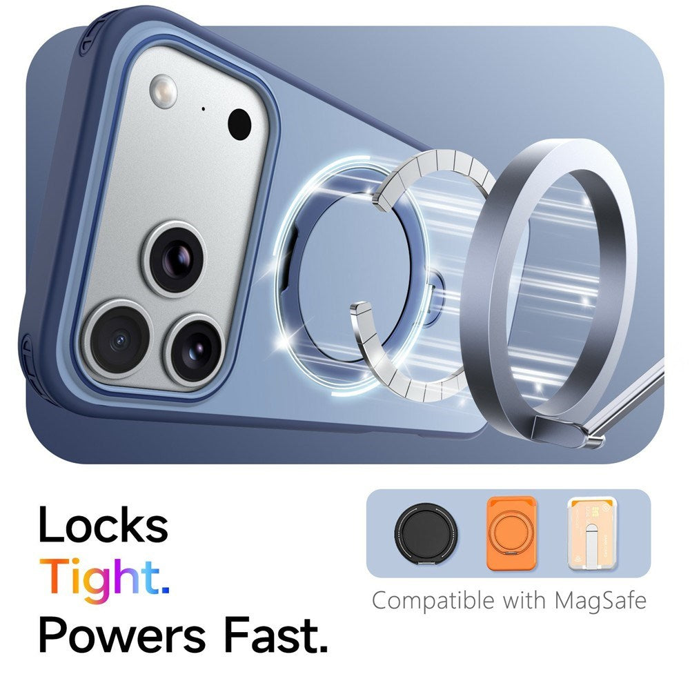 iPhone 18 Pro Max / 17 Pro Max EIDERWOOD Hybrid Plastic Case w. Rotating Kickstand - MagSafe Compatible - Blue
