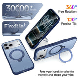 iPhone 18 Pro Max / 17 Pro Max EIDERWOOD Hybrid Plastic Case w. Rotating Kickstand - MagSafe Compatible - Blue